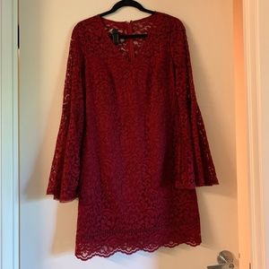 WHBM Rouge Drama Red Sleeve Shift